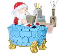 Santa Lights - LED Resin Christmas Decorations,Santa Bubble Bath Table Lamp Nightlight - for Indoor Shelf Fireplace Bedroom Living Room Office Winter Holiday Party