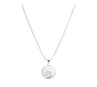Santa Lucia Eye Necklace | 925 Sterling Silver | Natural Shell | Shiva Eye | 18mm Diameter Pendant | 45cm Chain Length | Silver-Plated Natural White Shell