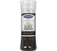 Santa Maria Tellicherry Black Pepper Grinder, 210g | Freshly Ground Premium Quality Pepper Mill | Great for Rubs, Marinade, Sauce or Cooking With Chicken, Beef, or Vegetables