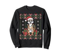 Santa Meerkat Christmas Ugly Sweater Funny Holiday Pajamas Sweatshirt