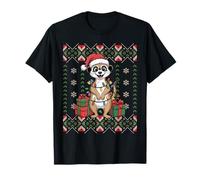 Santa Meerkat Christmas Ugly Sweater Funny Holiday Pajamas T-Shirt