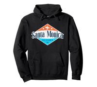Santa Monica California Beach Flag Surf CA Vintage Pullover Hoodie