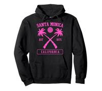 Santa Monica California Established 1875 Retro Palm Tree Pullover Hoodie
