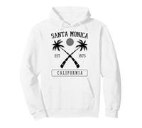 Santa Monica California Established 1875 Retro Palm Tree Pullover Hoodie