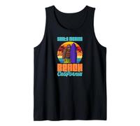 Santa Monica California Surfing Bigfoot Sasquatch Retro Tank Top