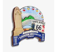 Santa Monica California USA America Fridge Magnet Wooden Collection 3D Wood Handmade Travel City Souvenirs Refrigerator Magnet Home Decoration Gift -456