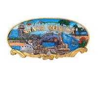 Santa Monica Hollywood Los Angeles California USA 3D Fridge Magnet Travel Souvenir Gift Home & Kitchen Decoration Magnetic Sticker Santa Monica America Refrigerator Magnet