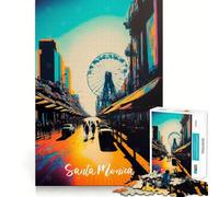 Santa Monica Pier 1000 Piece Jigsaw Puzzles for Teenagers Jigsaw Think Game Calm Mind Quality Edge (50x75cm)