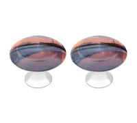 Santa Monica Pier Sunset Round Cabinet Pulls Drawer Knobs 1.1 Inch Handles for Kitchen Dresser Set of 2