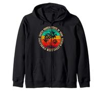 Santa Monica Retro West Coast Surf Rider Zip Hoodie
