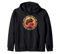 Santa Monica Retro West Coast Surf Rider Zip Hoodie