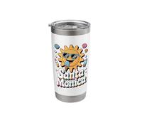 Santa Monica Summer Vibes, Fun Sunshine Ice Cream Surfboards Stainless Steel Insulated Tumbler