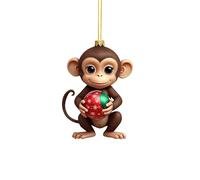 Santa Monkey Ornament - Home For The Holidays - Christmas Tree Ornaments - Zoo Christmas Ornaments - Jungle Animal Ornament - Monkey Gifts
