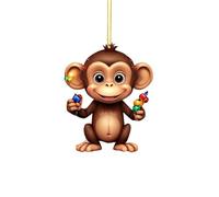 Santa Monkey Ornament - Home For The Holidays - Christmas Tree Ornaments - Zoo Christmas Ornaments - Jungle Animal Ornament - Monkey Gifts