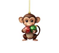 Santa Monkey Ornament - Home For The Holidays - Christmas Tree Ornaments - Zoo Christmas Ornaments - Jungle Animal Ornament - Monkey Gifts