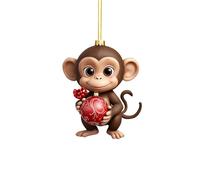 Santa Monkey Ornament - Home For The Holidays - Christmas Tree Ornaments - Zoo Christmas Ornaments - Jungle Animal Ornament - Monkey Gifts