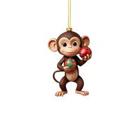 Santa Monkey Ornament - Home For The Holidays - Christmas Tree Ornaments - Zoo Christmas Ornaments - Jungle Animal Ornament - Monkey Gifts