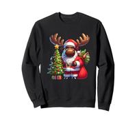 Santa Moose With Christmas Tree Joyful Sweatshirt