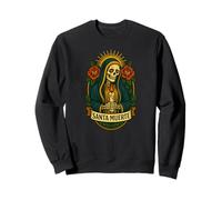 Santa Muerte Candle & Roses Prayer-Card Sweatshirt