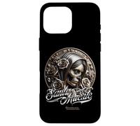 Santa Muerte Design Brushed Steel Look Case for iPhone 16 Pro Max