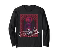 Santa Muerte Devotional Emblem Gothic Prayer Card Long Sleeve T-Shirt