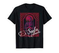 Santa Muerte Devotional Emblem Gothic Prayer Card T-Shirt