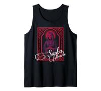 Santa Muerte Devotional Emblem Gothic Prayer Card Tank Top