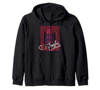 Santa Muerte Devotional Emblem Gothic Prayer Card Zip Hoodie