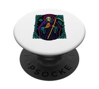 Santa Muerte Flame Heart Sacred Prayer Art PopSockets Adhesive PopGrip
