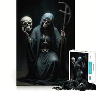 Santa Muerte Jigsaw Puzzles 1000 Pieces for Adults Brain Skill Stress Release Exact Edge Wall Art Decor (50x75cm)
