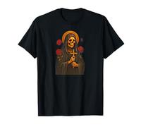 Santa Muerte Mexican Folk Saint Realistic Skull Portrait Art T-Shirt