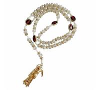 Santa Muerte Necklace Rosaries Beads Holy Death's Necklace Blessing Crafted Rosario de la santa muerte Prayer Gift For Men and Women, One Size, Crystal, No Gemstone