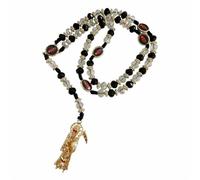Santa Muerte Necklace Rosaries Beads Holy Death's Necklace Blessing Crafted Rosario de la santa muerte Prayer Gift For Men and Women, One Size, Crystal, No Gemstone