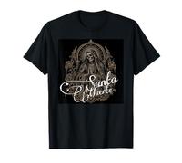Santa Muerte Praying Rosary Roses Candles Folk Saint T-Shirt