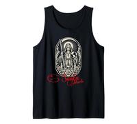 Santa Muerte Scythe Globe Hourglass Roses Folk Saint Tank Top