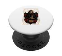 Santa Muerte Skull Roses Candle Memento Prayer Card PopSockets Adhesive PopGrip