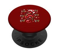Santa Music Note Christmas Lights Accordion Instrumentalist PopSockets Adhesive PopGrip