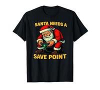 Santa Needs a Save Point Funny Christmas Gamer T-Shirt