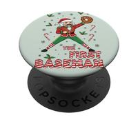 Santa Nutcracker Baseball Christmas The First Baseman PopSockets Adhesive PopGrip
