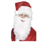 Santa Nylon Beard Adults Christmas Fancy Dress - 11 Inches / 28cm