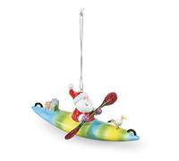 Santa on a Kayak Christmas Ornament by Cape Shore
