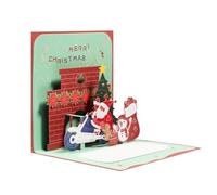 Santa on a Motorcycle Festive 3D Pop Up Christmas Card
