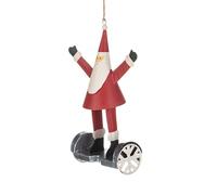 Santa on his "Two wheeled self balancing scooter!!" Hand made by Shoeless Joe. Very quirky hanging Christmas Tree Decoration - great Secret Santa gift.