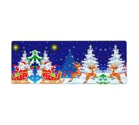 Santa on Sleigh Extra Large Desk Pad,Non-Slip Rubber Base Mat, for Keyboard, Mouse and Desk Protection