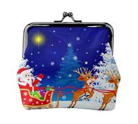 Santa On Sleigh Printing Lightweight Minimalist Wallet, Compact Coin Pouch for Gym Visits and Errands