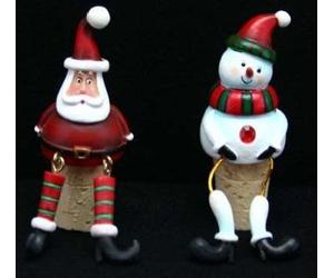 Santa Or Snowman Xmas Bottle Stopper By Gisela Graham