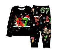 Santa Outfit Number 6 7 Pullover Fleece Purple Casual My First Baby Boy Velour Tracksuit Orange Long Sleeve Christmas Girl Party All-White