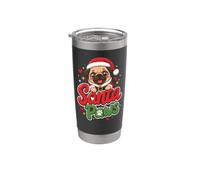 Santa Paws Cute Pug Christmas Stainless Steel Insulated Tumbler