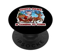 Santa Paws Is Coming Christmas American Hairless Terrier Dog PopSockets Adhesive PopGrip