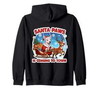 Santa Paws Is Coming Christmas American Hairless Terrier Dog Zip Hoodie